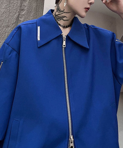 Double Zip Short Sleeve Blouson